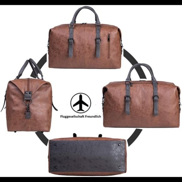 Huge PU Leather Travel Duffel Bag - - Overnight Bag - Carry On Bag - Picture 4 of 6